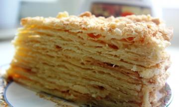 Cake "Napoleon" Lavash z jajčno kremo