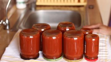 Domače paradižnikova omaka za zimo 🍅 žanje paradižnikov ketchup