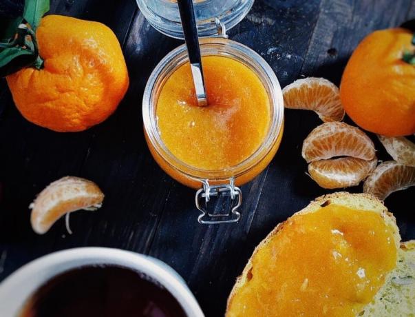 Tangerine marmelado, preprost recept.