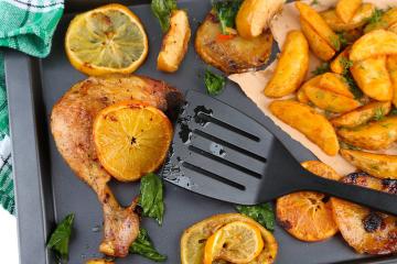 Kako kuhati piščančje noge s krompirjem in pomaranče